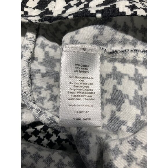 Talbots Top XL Black White Long Sleeve Cross Over Rouching - Picture 6 of 8